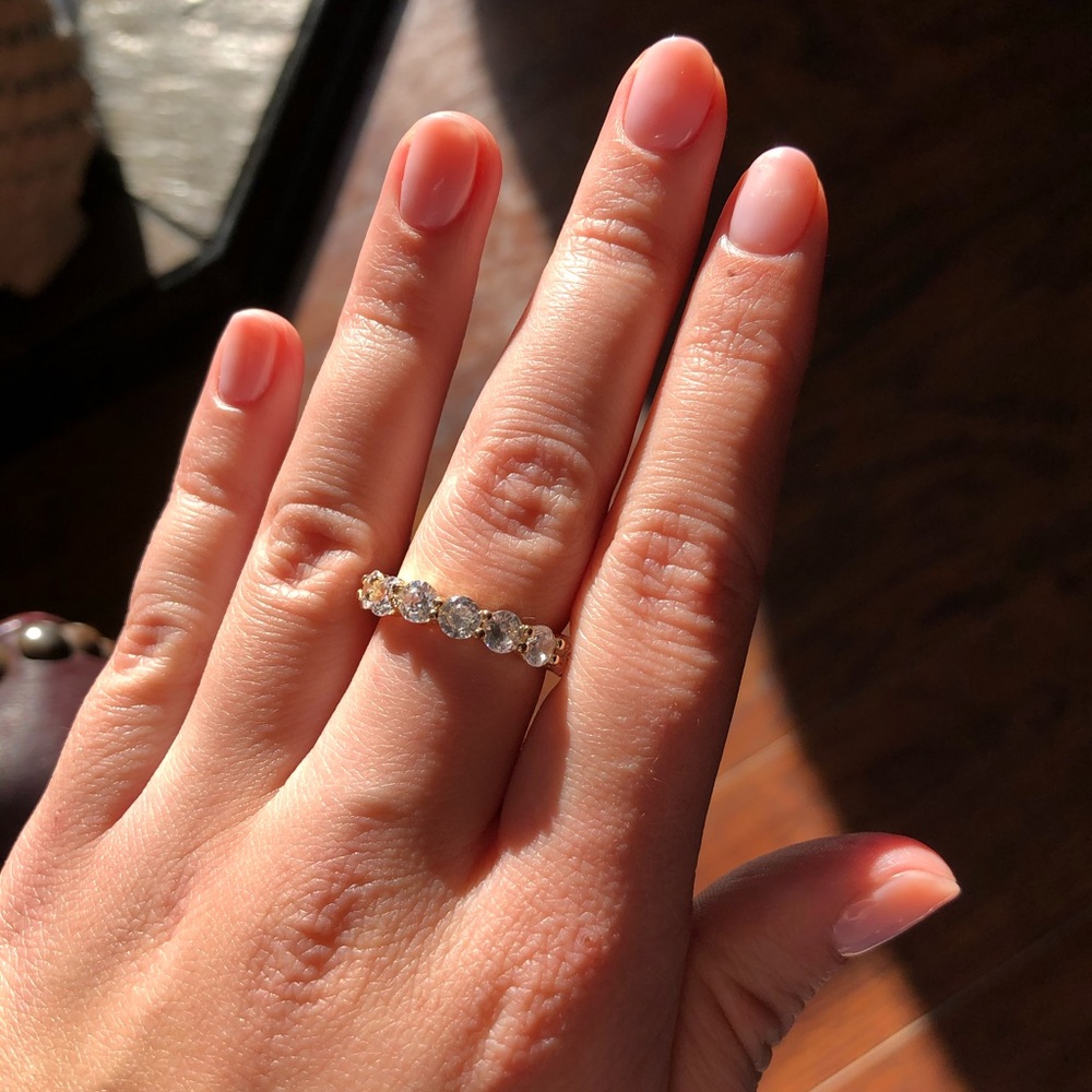 Stackable Eternity Gold Ring - image 3